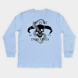 Here Be Dragons Kids Long Sleeve T-Shirt